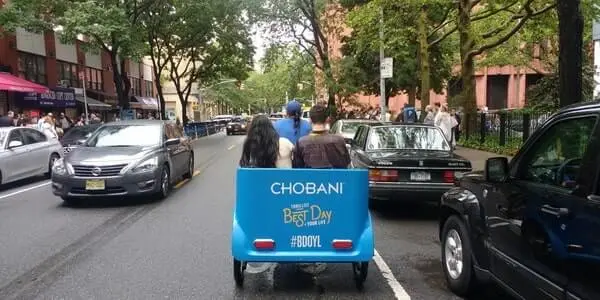 NYC Rickshaw Advertising Chobani 