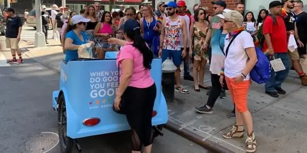 pedicab ads just water