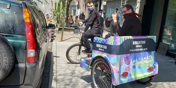pedicabs advertising birkenstock